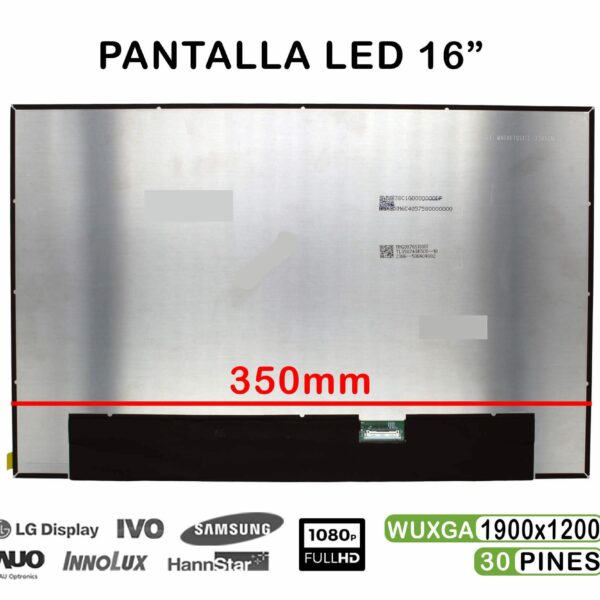 Ecrã LED 16" WUXGA (1900x1200) 30 Pinos para Portátil - MNG007QS1-3