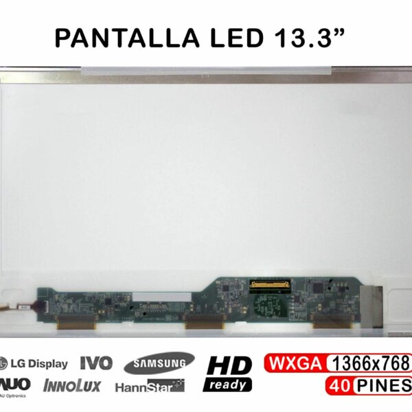 Ecrã LED 13.3" WXGA (1366x768) 40 Pinos para Portátil - Compatível LTN133AT17 Series