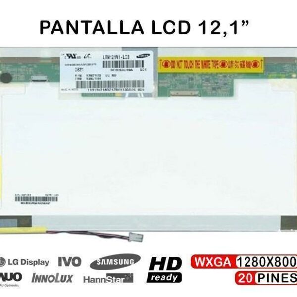 ECRÃ LED DE 12.1" PARA PORTATIL LTN121W1-L03 B121EW03 V.7 B121EW07 V.1 LTD121EWVB