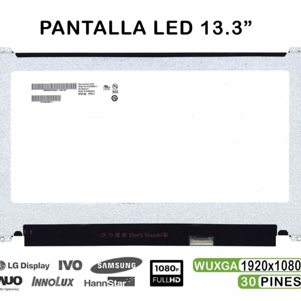 Ecrã LED 13.3" FHD (1920x1080) 30 Pinos para Portátil Acer Aspire S13 S5-371 - B133HAN04.1, B133HAN04.3