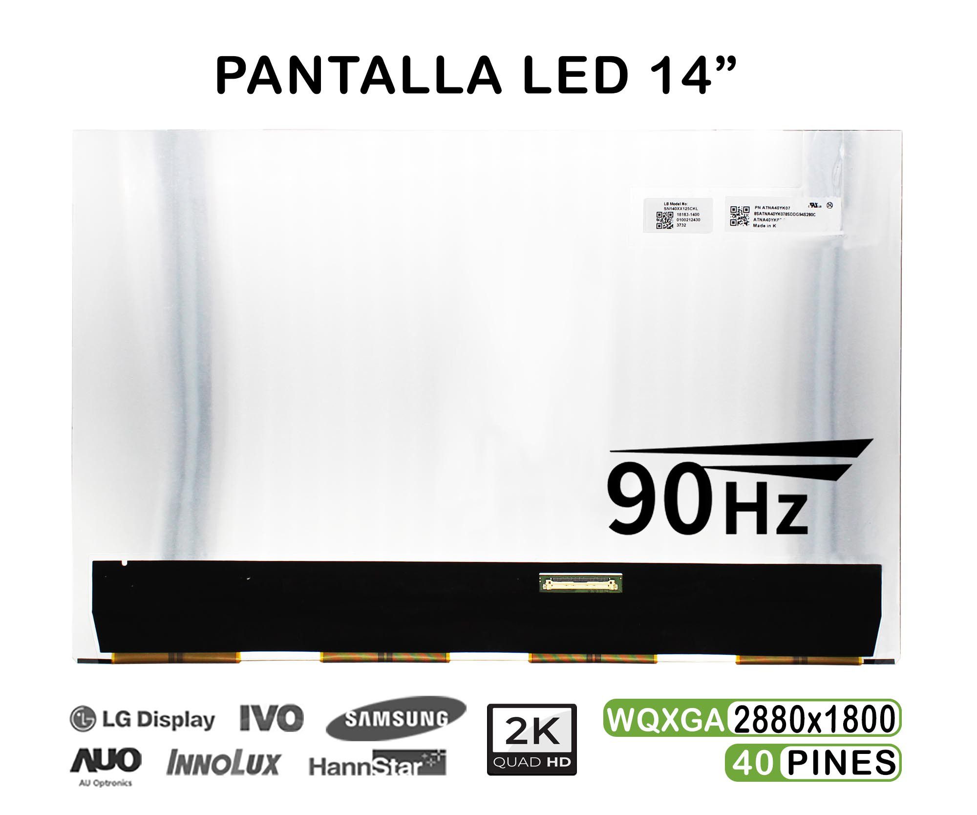 Ecrã OLED 14" WQXGA (2880x1800) 90Hz 40 Pinos para Portátil Asus Zenbook, Lenovo IdeaPad Slim 5 - ATNA40YK07