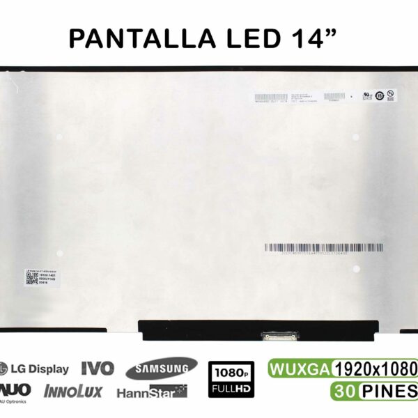 Ecrã LED 14" FHD 30 Pinos para Portátil - B140HAN06.8 - Green Computer
