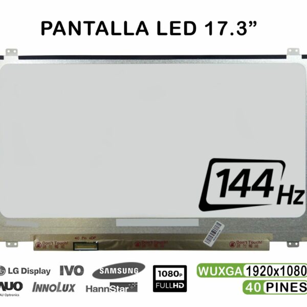 Ecrã LED 17.3" 144Hz 40 Pinos 1920x1080 para Portátil - B173HAN03.1 e Compatíveis