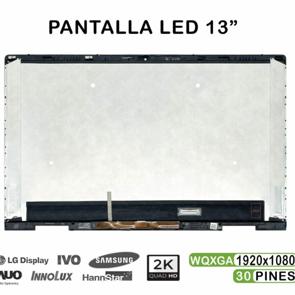 Ecrã LED Tátil 13.3" WQXGA (1920x1080) 30 Pinos para Portátil HP Envy X360 13-BD Series