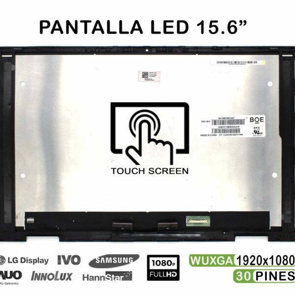 ECRÃ TÁTIL LED DE 15.6" PARA PORTATIL HP ENVY X360 15-EW 15-EY 15Z-EY COM QUADRO