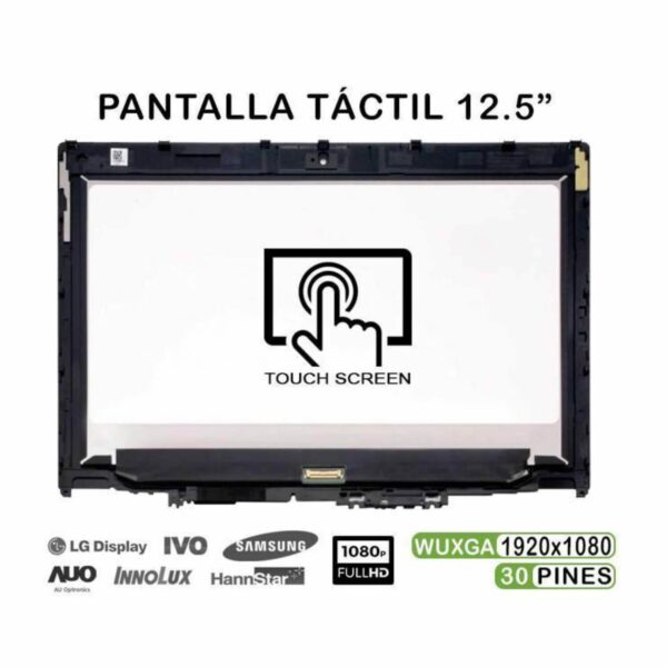 ECRÃ sensível ao toque LED FHD de 12,5" para laptop Lenovo Thinkpad Yoga 260 01HY617