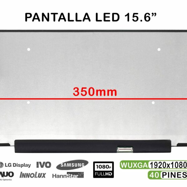Ecrã LED 15.6" FHD 40 Pinos para Portátil - LM156LF2L01 - 350mm