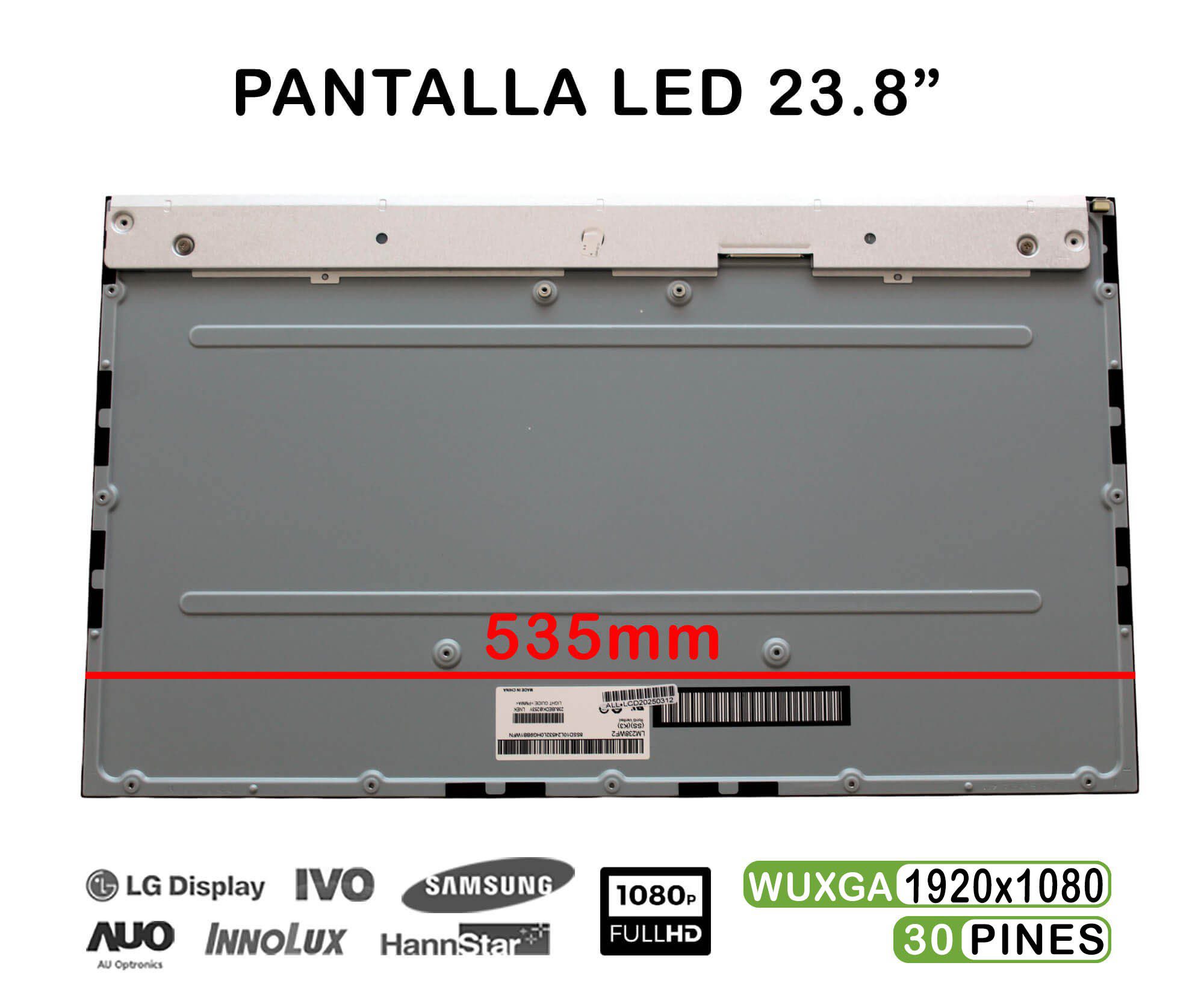 Ecrã para Portátil 23.8" LED Full HD (1920x1080) LM238WF2-SSK3 - Substituição de Alta Qualidade