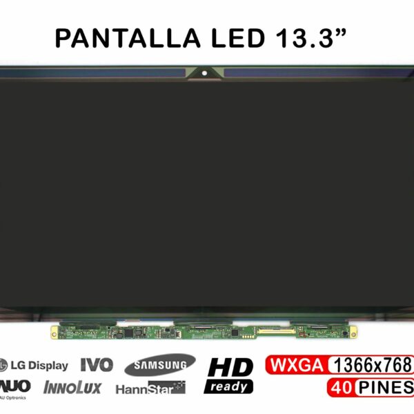 ECRÃ LED DE 13.3" PARA PORTATIL LP133WH4-TJA1 1366X768 40 PINES