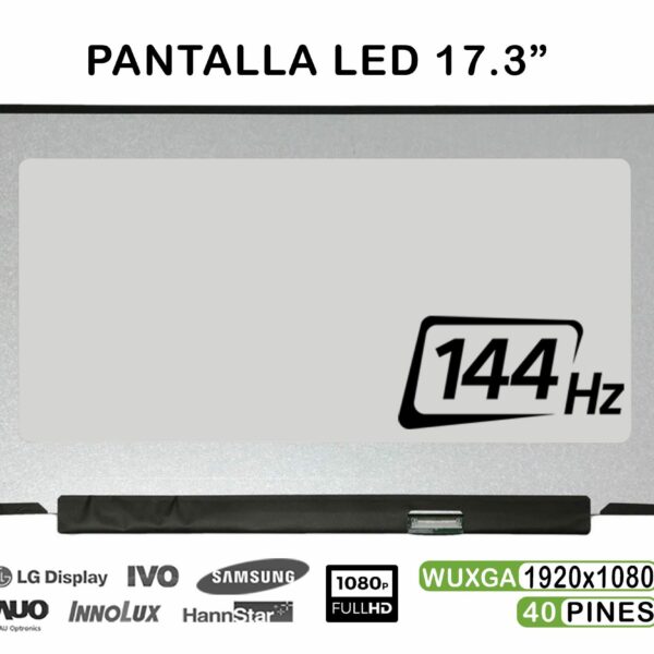 Ecrã LED 17.3" FHD 144Hz 40 Pinos para Portátil - LP173WFG-SPB1 Compatível