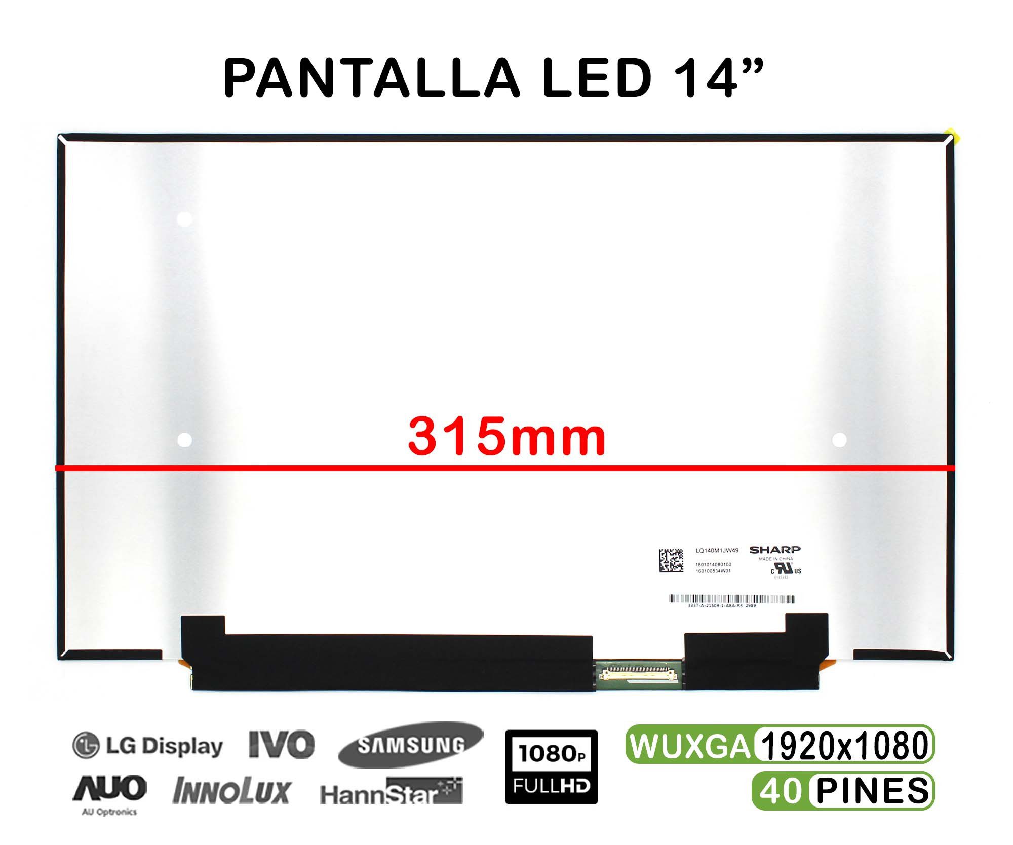 Ecrã LED 14" WUXGA (1920x1080) 40 Pinos para Portátil - LQ140M1JW49