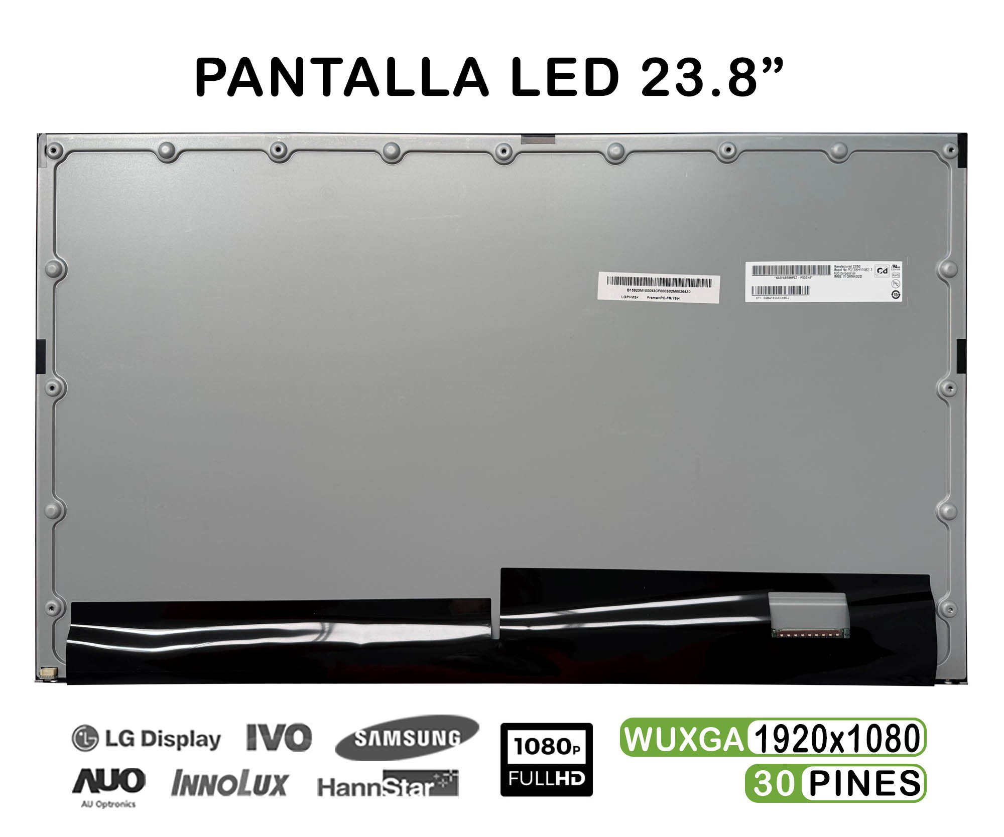 Ecrã LED 23.8" FHD (1920x1080) 30 Pinos para Portátil - Compatível M238HVN02.1