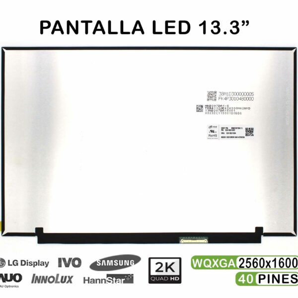 Ecrã LED 13.3" WQXGA (2560x1600) 40 Pinos Inferior Direito para Portátil - MND307DA1-5