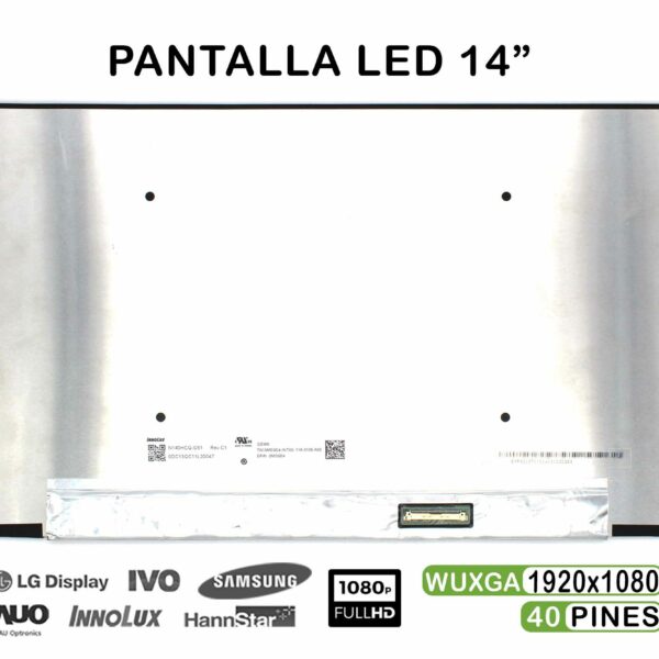 ECRÃ LED DE 14" PARA PORTATIL N140HCQ-G51 REV.C1