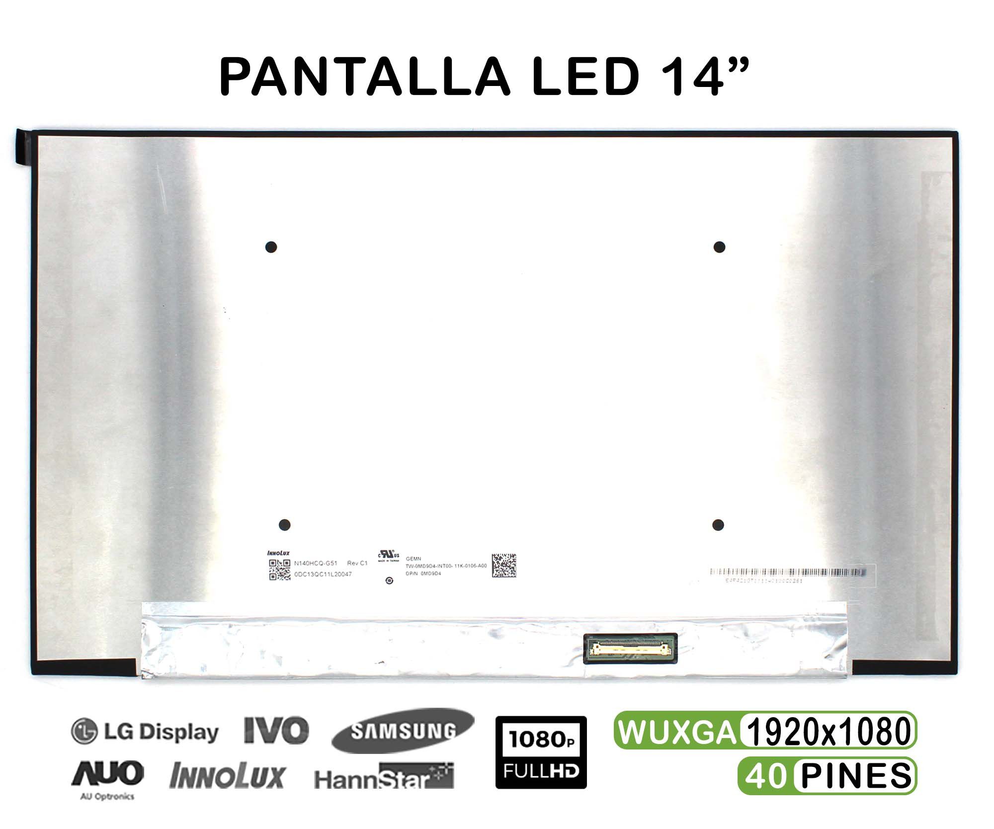 ECRÃ LED DE 14" PARA PORTATIL N140HCQ-G51 REV.C1