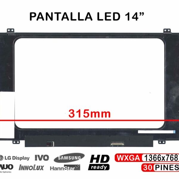 Ecrã LED 14" WXGA (1366x768) 30 Pinos NT140WHM-N44 para Portátil - Green Computer