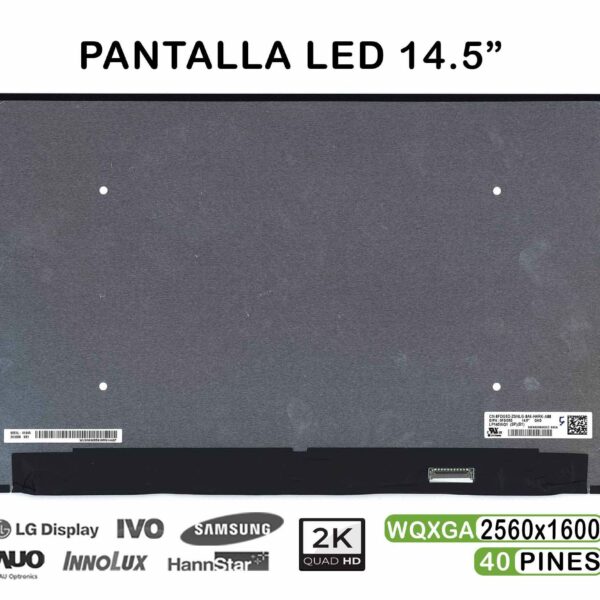 ECRÃ LED DE 14.5" PARA PORTATIL N145GCG-GT1 LP145WQ1-SPB1 QHD 40 PINES