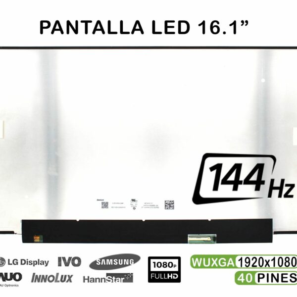 ECRÃ LED DE 16.1" PARA PORTATIL N161HMA-GAK 144HZ 1920X1080 40 PINES