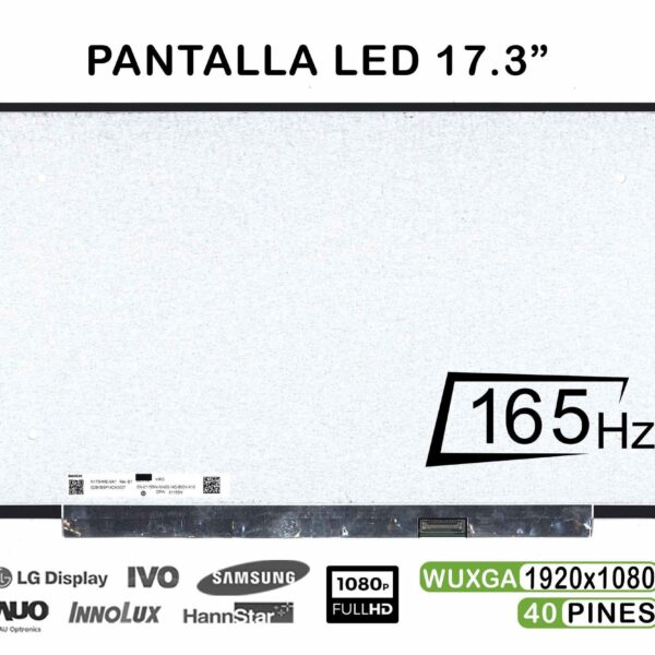 Ecrã LED 17.3" FHD 165Hz para Portátil - N173HME-GA1 - Green Computer