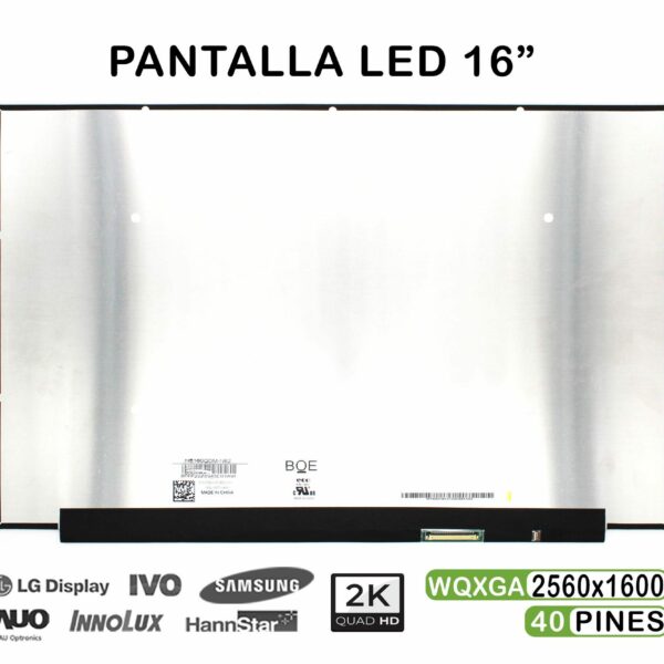 ECRÃ LED DE 16" PARA PORTATIL NE160QDM-N62 40 PINES