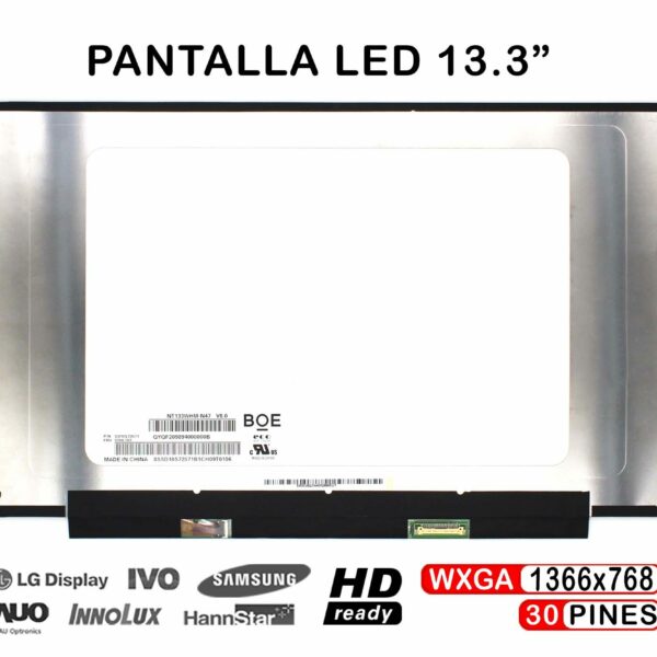 ECRÃ LED DE 13.3" PARA PORTATIL NT133WHM-N47 30 PINES