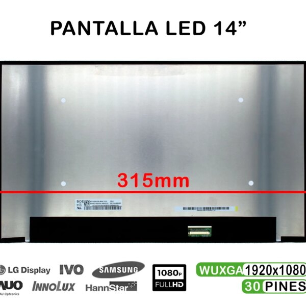 ECRÃ LED DE 14" PARA PORTATIL B140HAN05.A HWAA