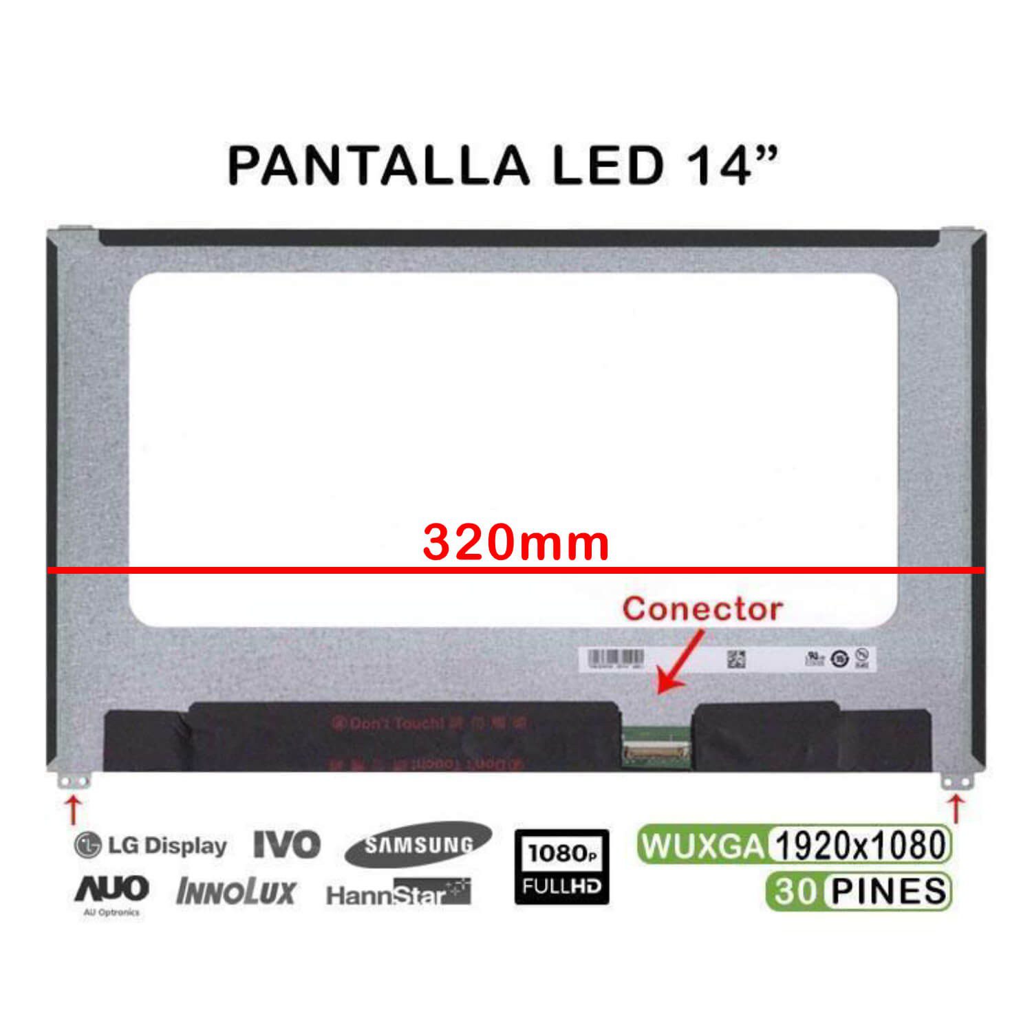 Ecrã LED 14" WUXGA (1920x1080) 30 Pinos para Portátil Dell Latitude 3440 7480 - NV140FHM-N47 06HY1W - Image 2