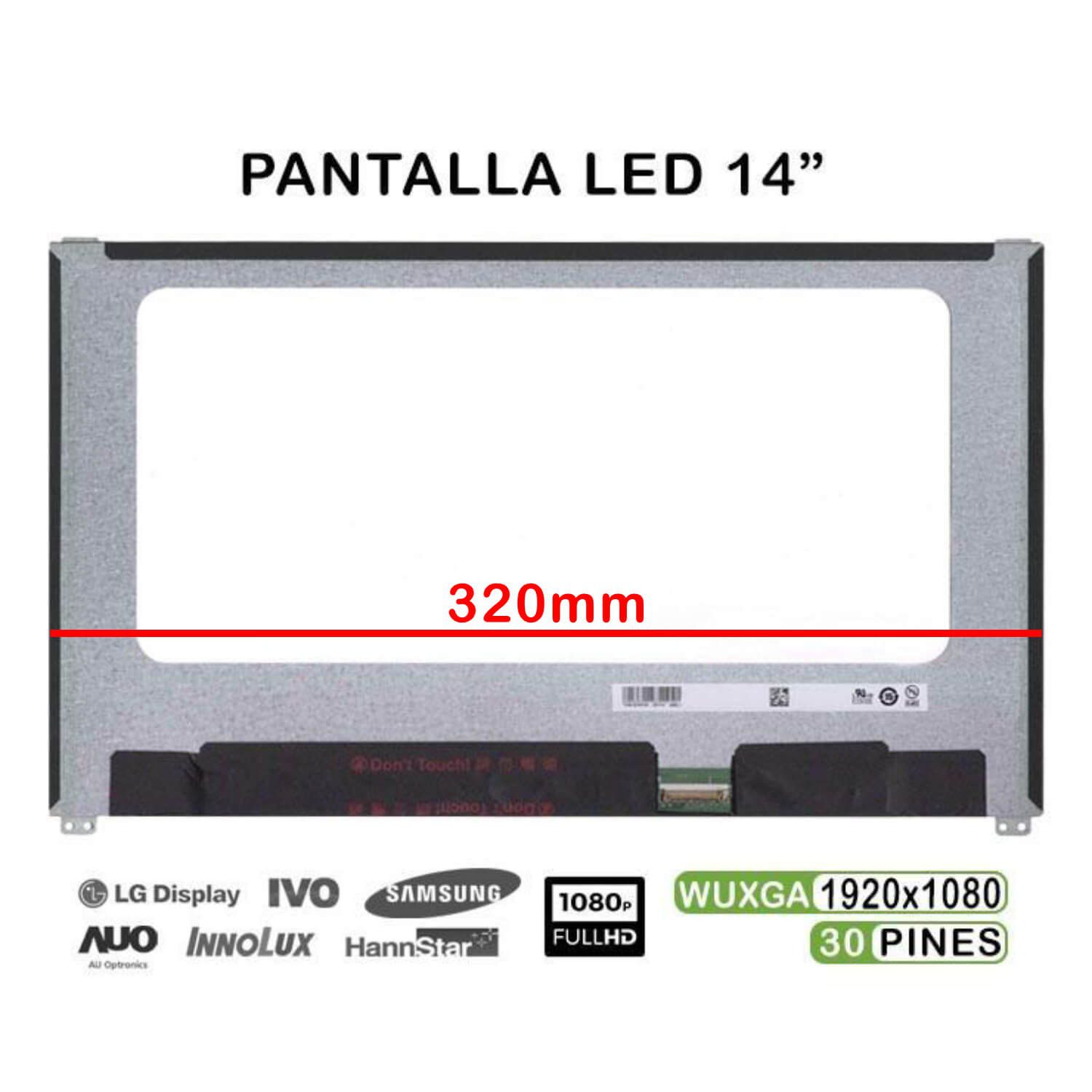 Ecrã LED 14" WUXGA (1920x1080) 30 Pinos para Portátil Dell Latitude 3440 7480 - NV140FHM-N47 06HY1W