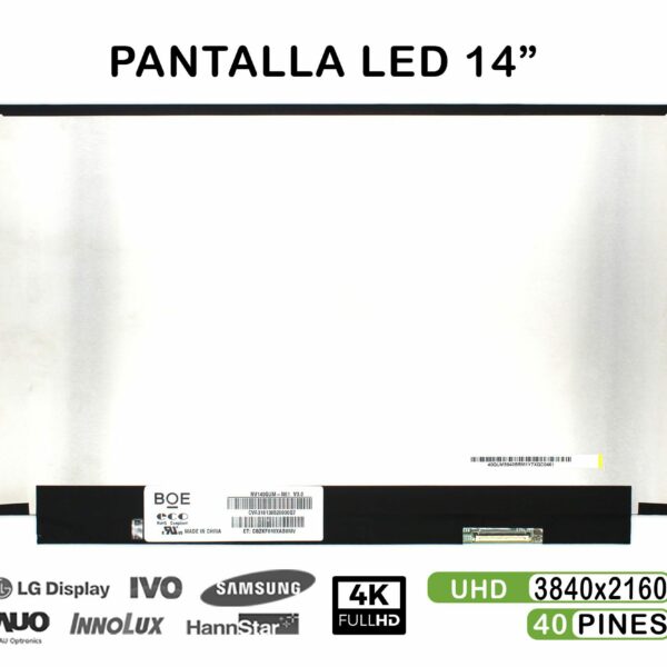 ECRÃ LED DE 14" PARA PORTATIL NV140QUM-N61 40 PINES 4K