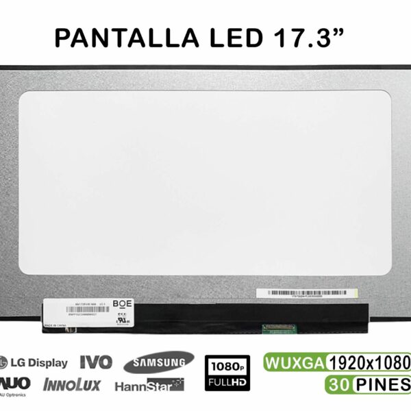 Ecrã LED 17.3" WUXGA (1920x1080) 30 Pinos para Portátil - B173HAN04.2 e Compatíveis