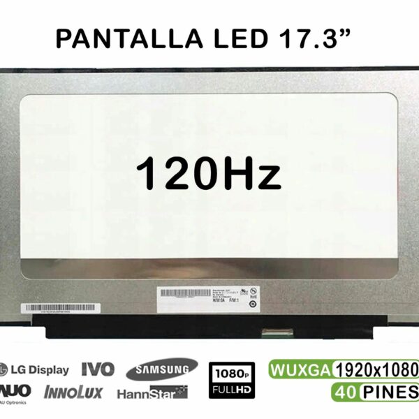 Ecrã LED 17.3" NV173FHM-NX1 1920x1080 120Hz 40 Pinos para Portátil