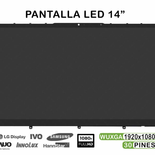 TELA LED SENSÍVEL AO TOQUE DE 14" PARA NOTEBOOK LENOVO IDEAPAD YOGA 7-14ITL5 5D10S39670, 30 PINOS