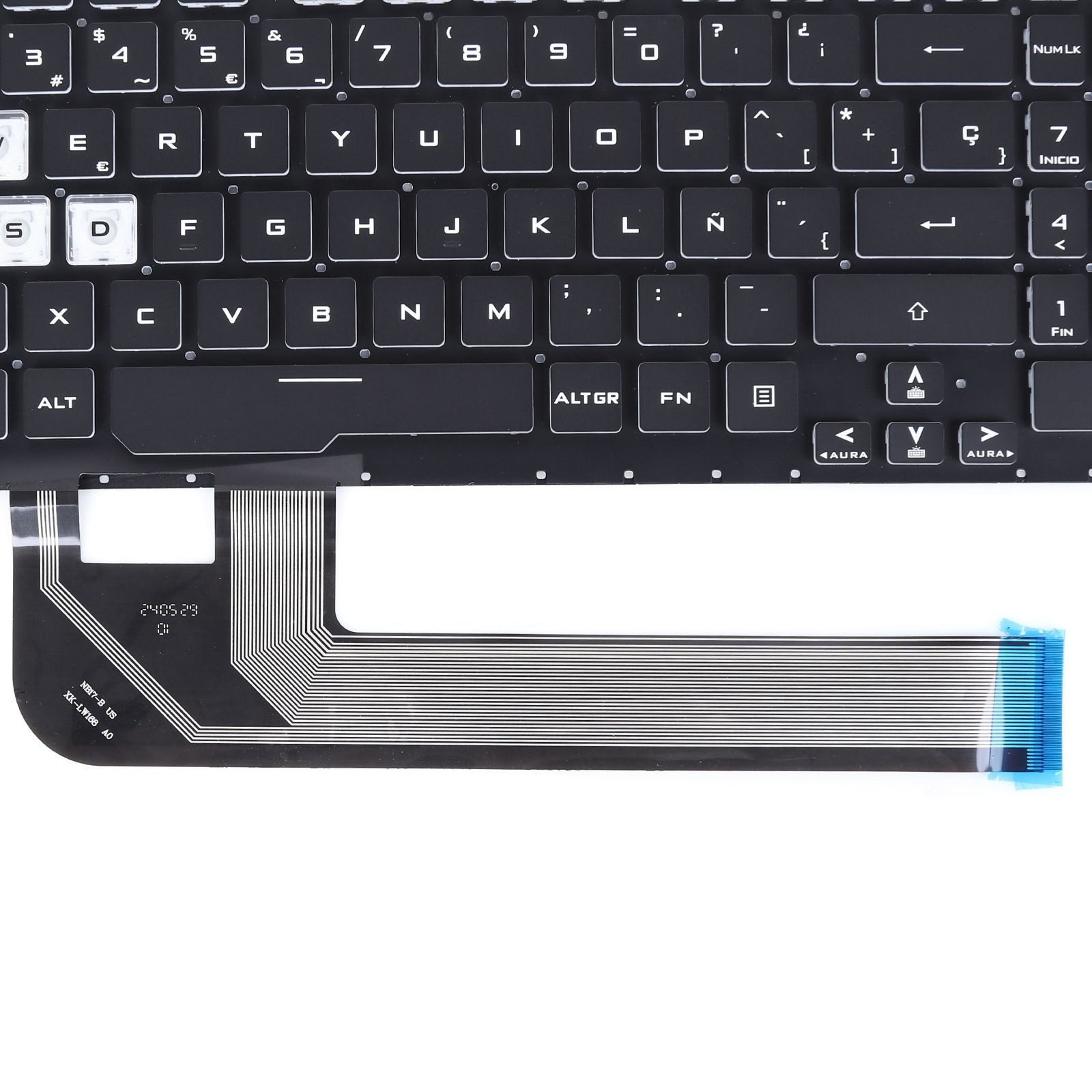 Teclado Retroiluminado Espanhol para Portátil Asus FX506 FA506 FX706 FA706 Series - Preto - Image 8