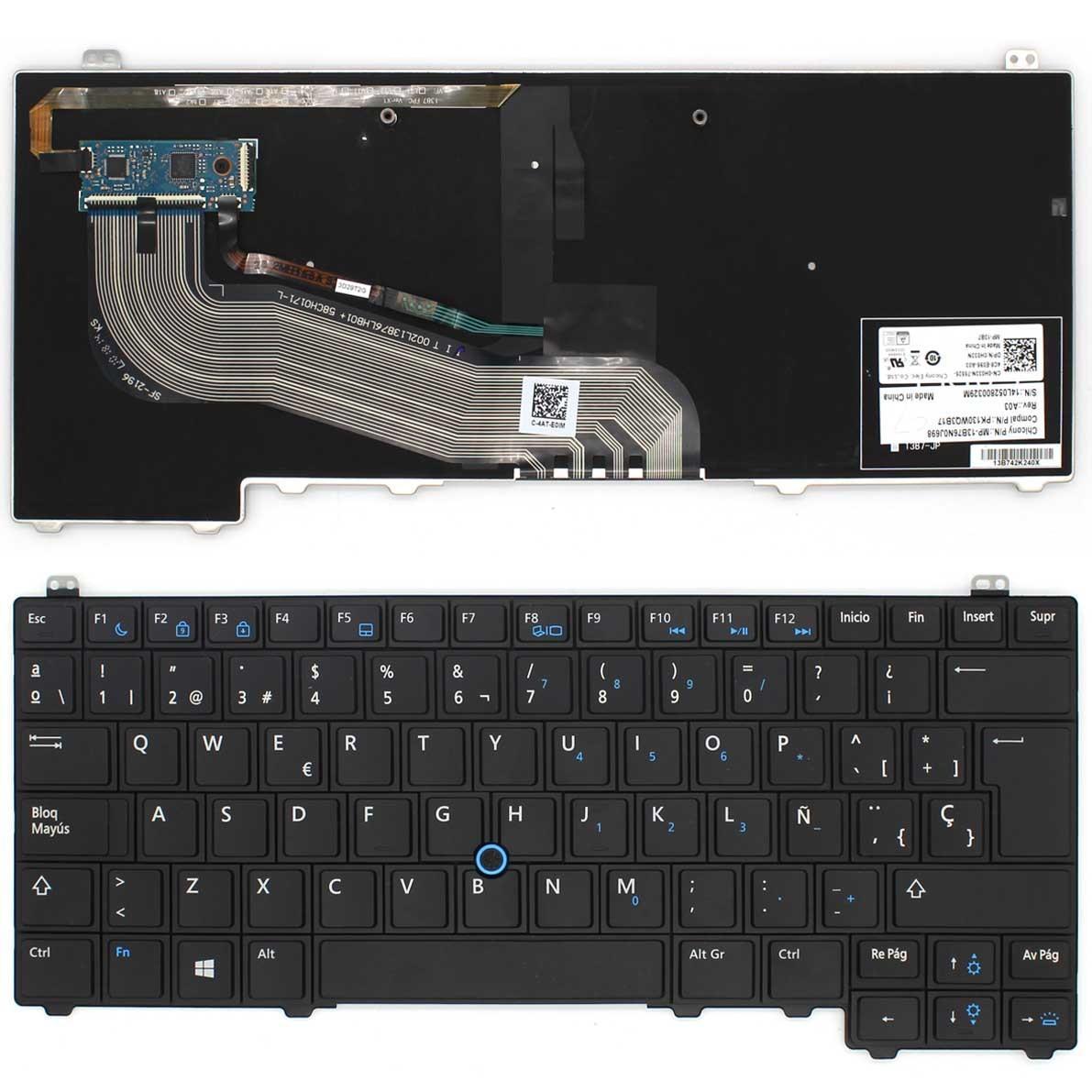 Teclado para Portátil Dell Latitude E5440 Preto com Iluminação de Fundo e PointStick - Image 2