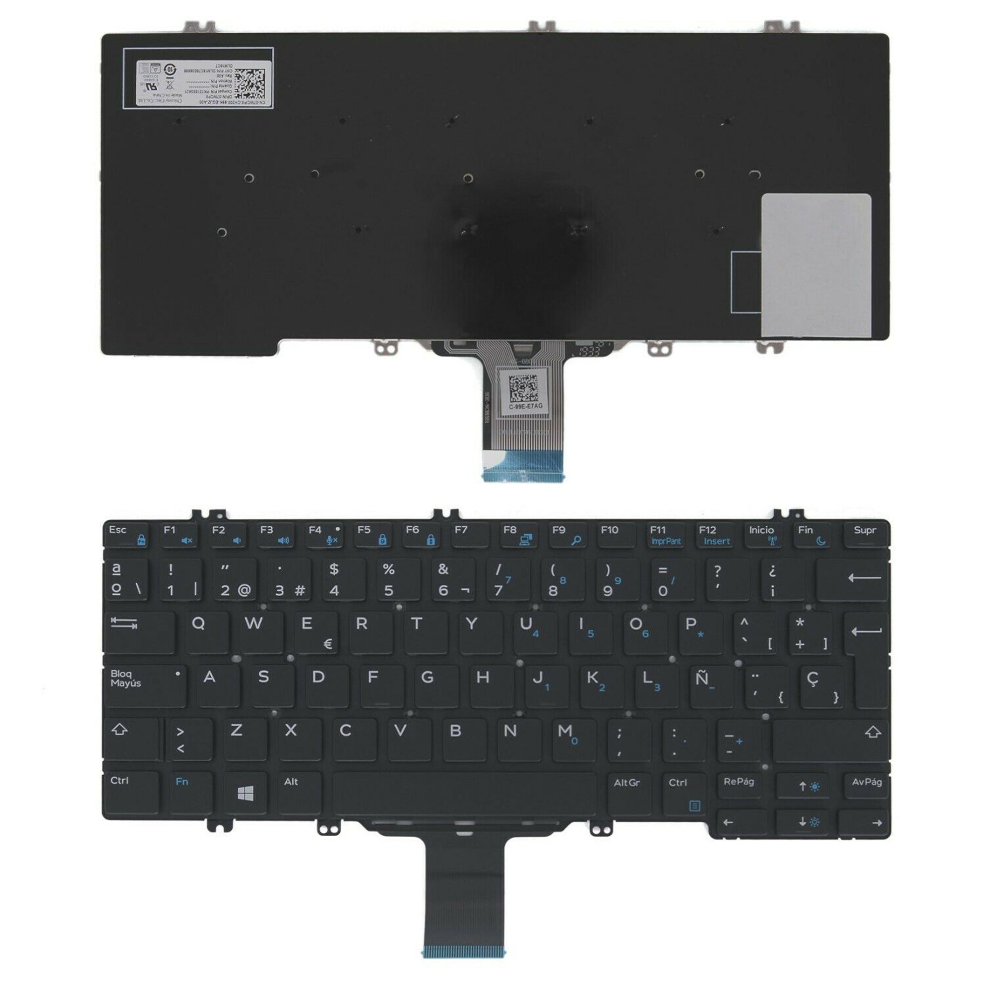 Teclado para Portátil Dell Latitude 5280, 7280, 7390, 8289 Series - Idioma Espanhol - PN: 07WCPX, PK131S53B21 - Image 2
