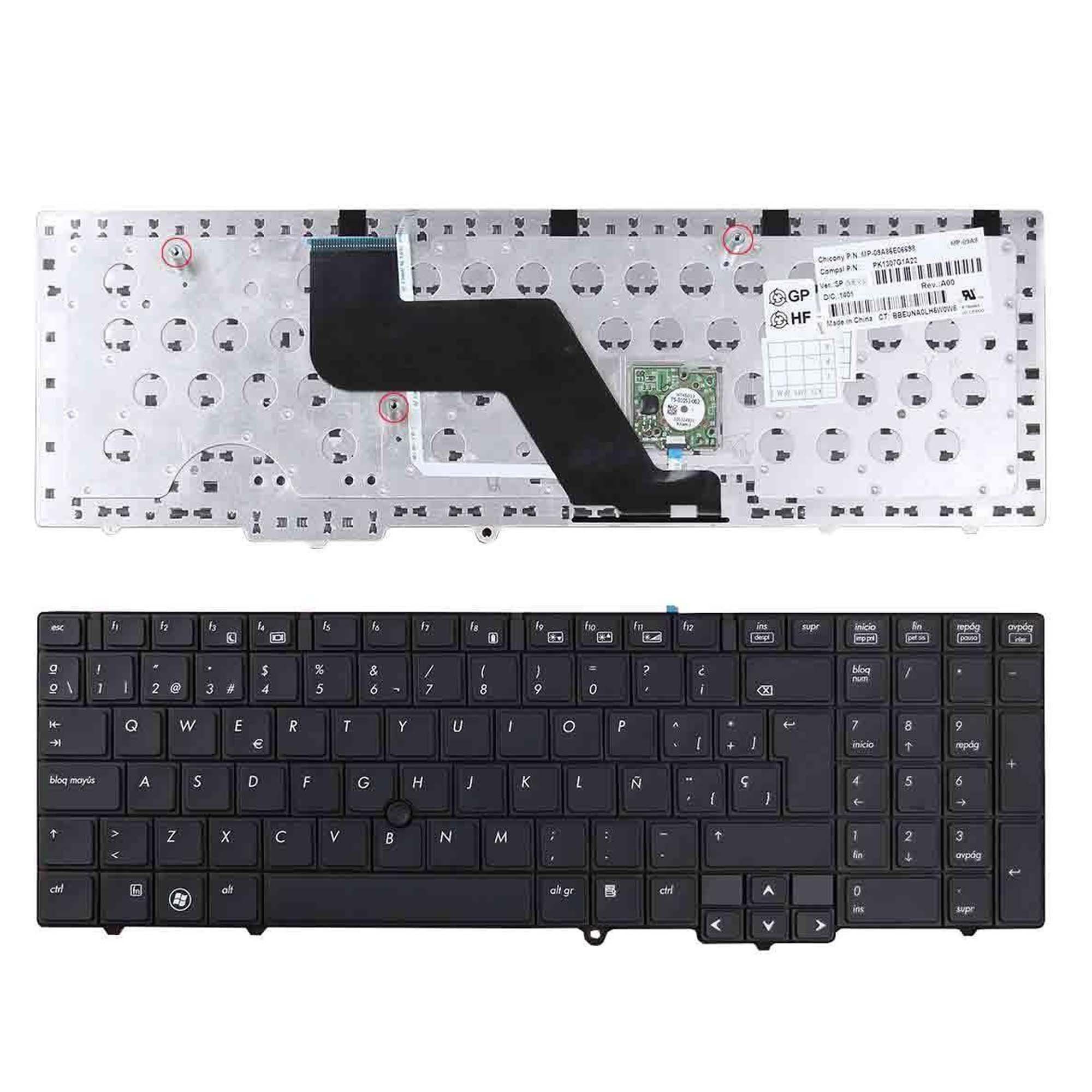 Teclado Preto com Pointstick para Portátil HP EliteBook 8540W - Green Computer - Image 2