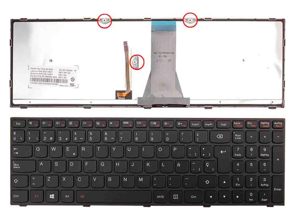 Teclado Retroiluminado para Portátil Lenovo G50-70 Preto - Espanhol/Castelhano - Image 2