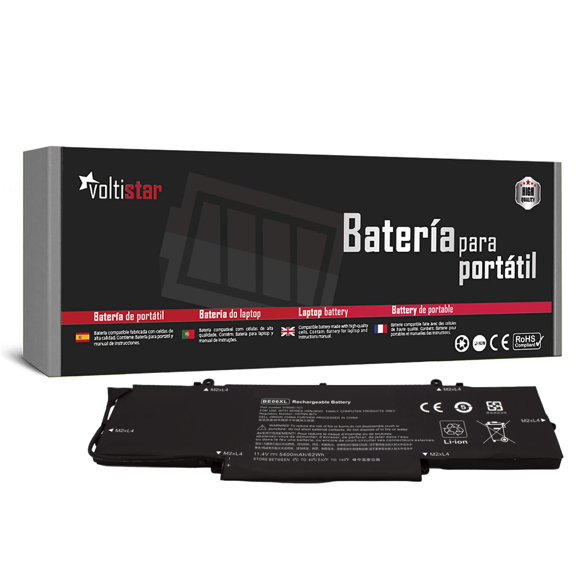 Bateria para Portátil HP EliteBook 1040 G4 Series BE06XL 11.4V 5400mAh