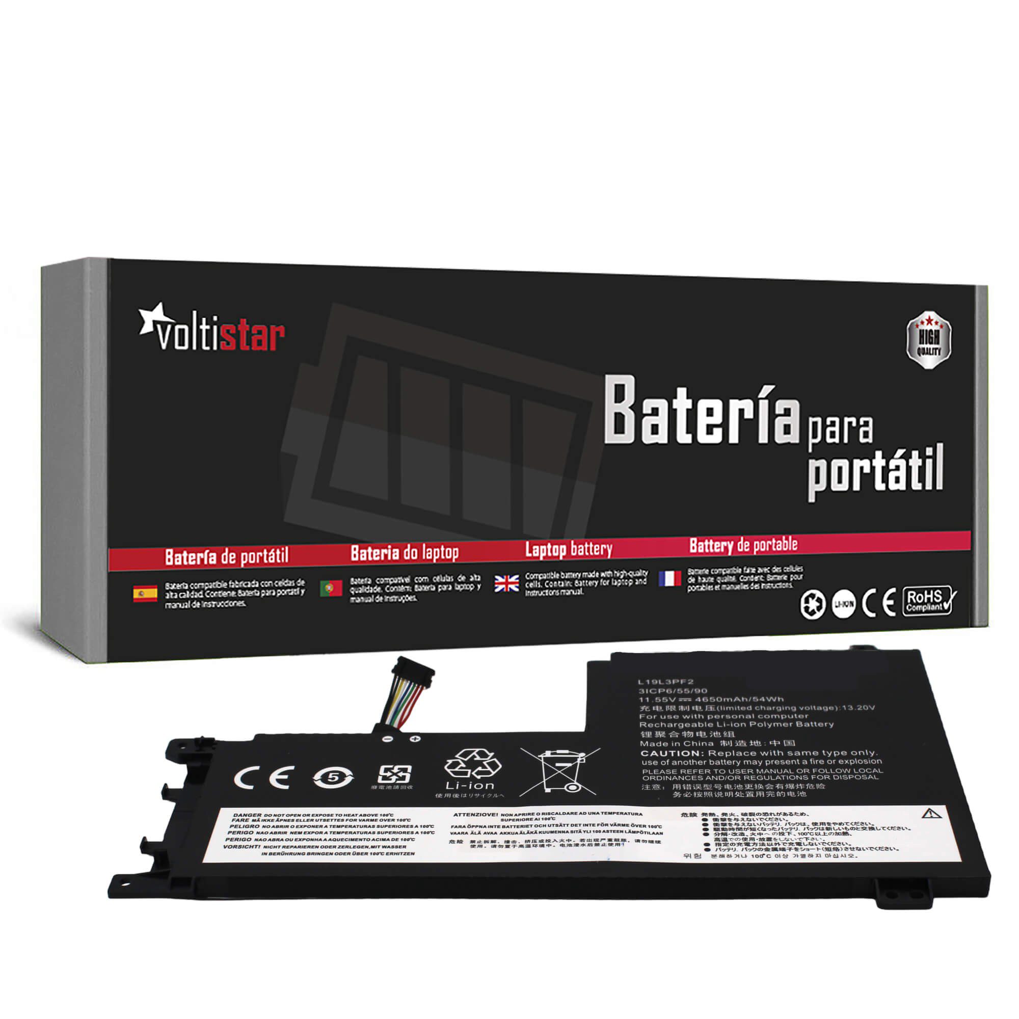 Bateria para Portátil Lenovo IdeaPad 5 15IAL7 (82SF) L19D3PF3 L19M3PF6 - 11.55V 4650mAh