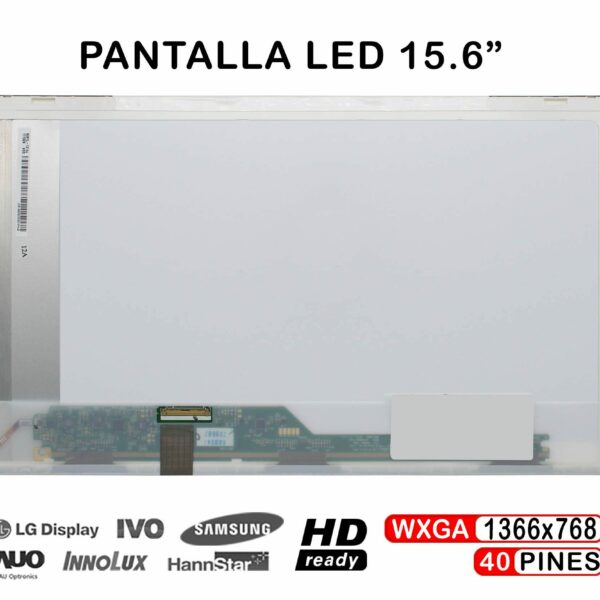 Ecrã LED 15.6" WXGA (1366x768) 40 Pinos para Portátil - Compatível B156XW02 V.2, B156XW02 V.6 e Mais