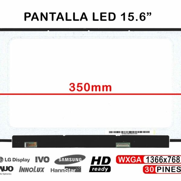 Ecrã LED Fosco 15.6" WXGA (1366x768) 30 Pinos para Portátil - N156BGA-EA3 Rev.C3/C5