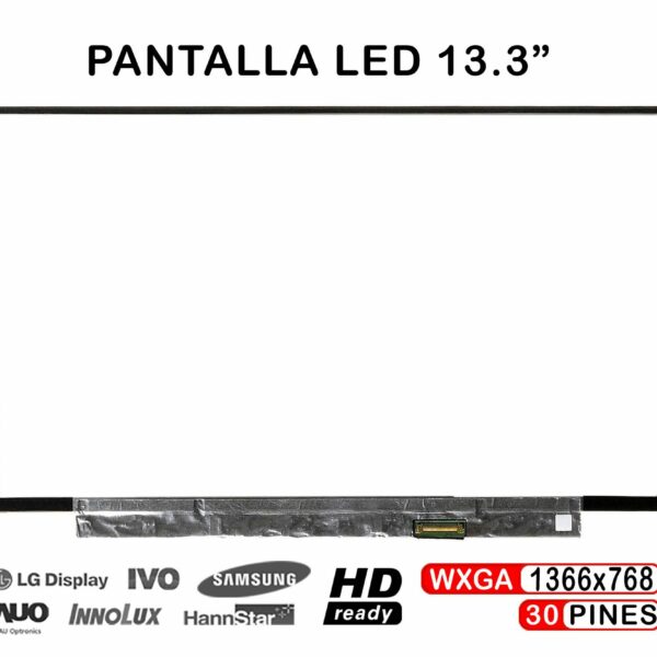 Ecrã LED 13.3" WXGA (1366x768) 30 Pinos para Portátil - Compatível N133BGE-EAA REV.C1 EDP, LP133WH2