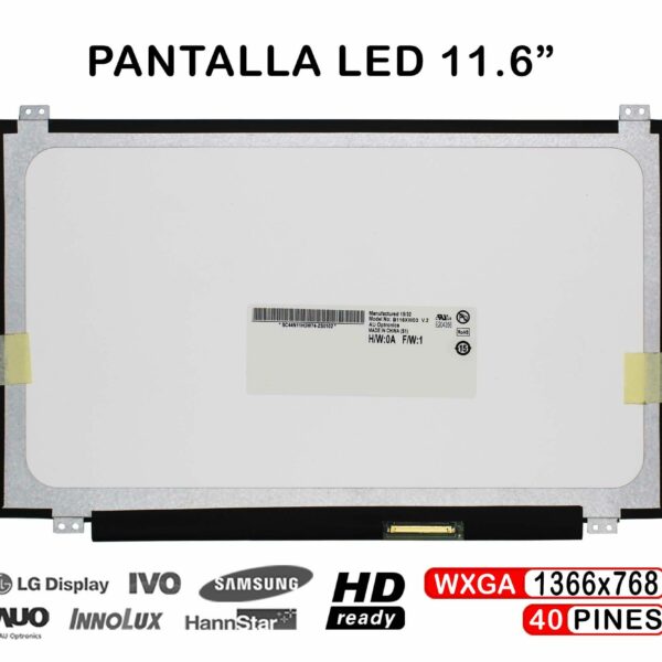 ECRÃ LED DE 11.6" PARA PORTATIL TOSHIBA SATELLITE PRO NB10-A-124