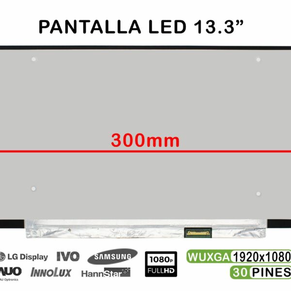 Ecrã LED 13.3" WUXGA (1920x1080) 30 Pinos para Portátil HP ProBook 430 G6 - Compatível NT133WHM-N45