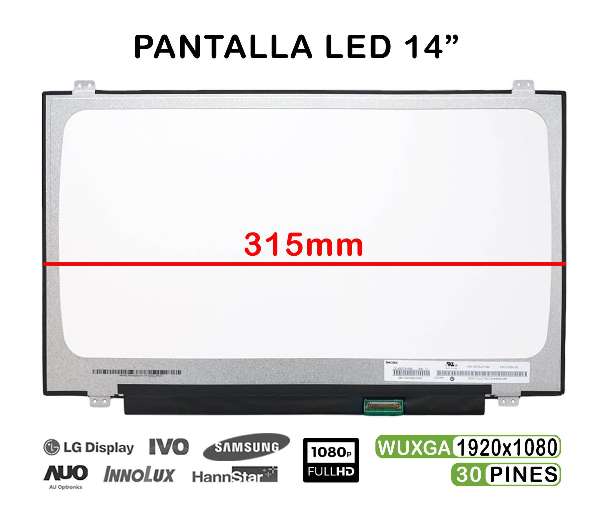 ECRÃ LED DE 14" PARA PORTATIL HP PROBOOK 640 G5 SERIES