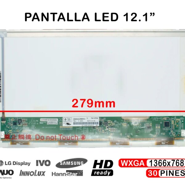 ECRÃ LED DE 12.1" PARA PORTATIL HSD121PHW1-A03 HSD121PHW1-A01
