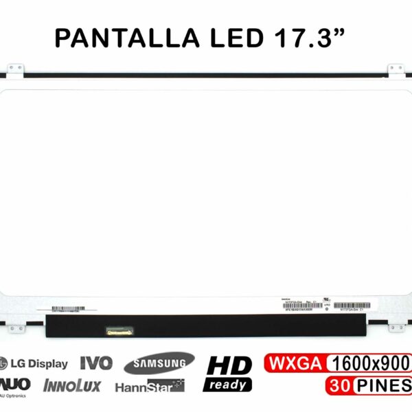 ECRÃ LED DE 17.3" PARA PORTATIL LTN173KT04 1600x900 30 PINES