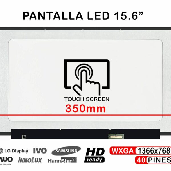 ECRÃ LED TÁTIL DE 15.6" PARA PORTATIL NT156WHM-T02 40 PINES