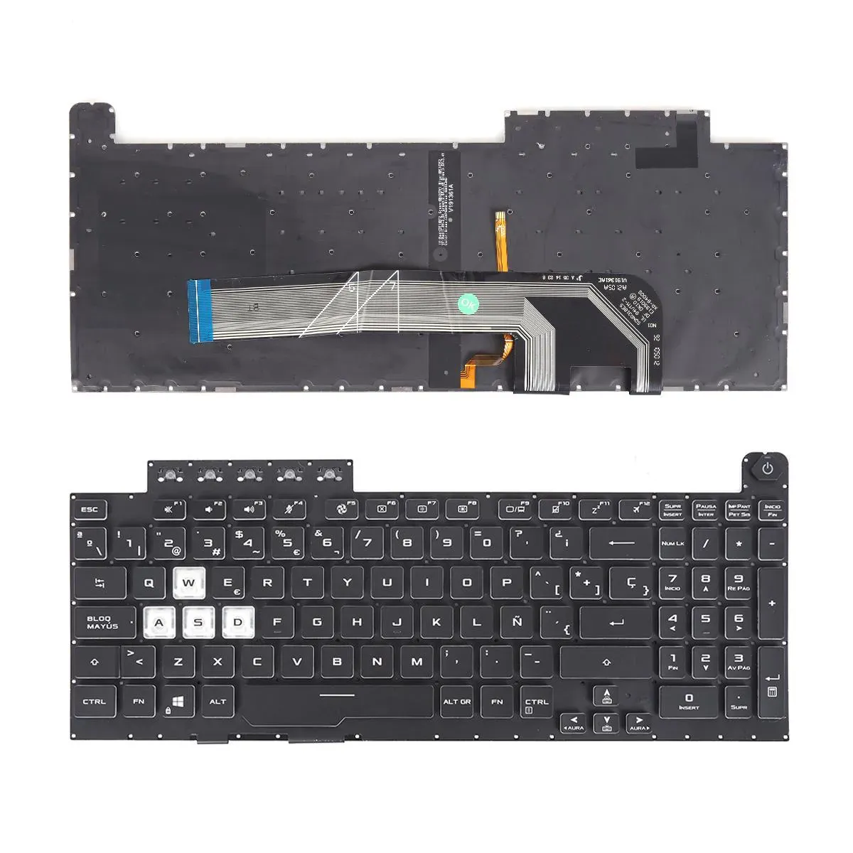Teclado Retroiluminado Espanhol para Portátil Asus FX506 FA506 FX706 FA706 Series - Preto - Image 9
