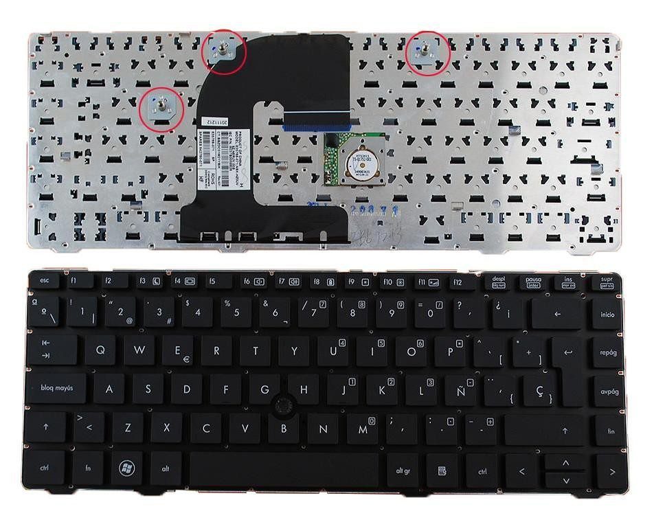 Teclado para Portátil HP Elitebook 8470P - Espanhol, Preto, Frameless com PointStick - Image 2